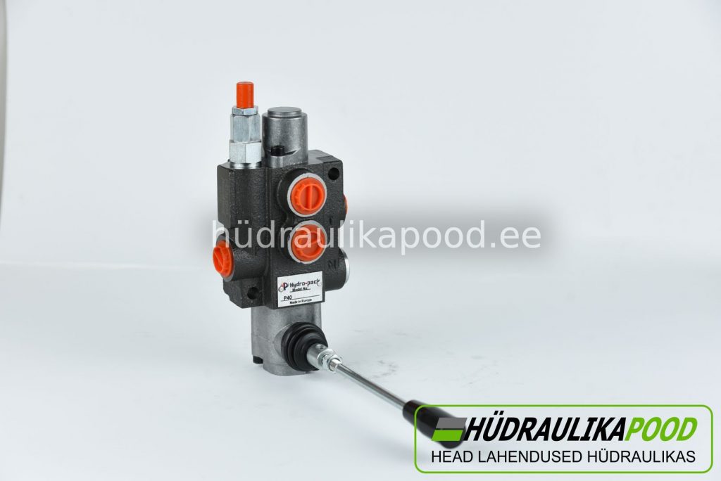 Hüdrojaoti P40 1-sekts. Kahe poolse tööga vedruga tagast.siiber. Q=40L Pordid 3/8″sk